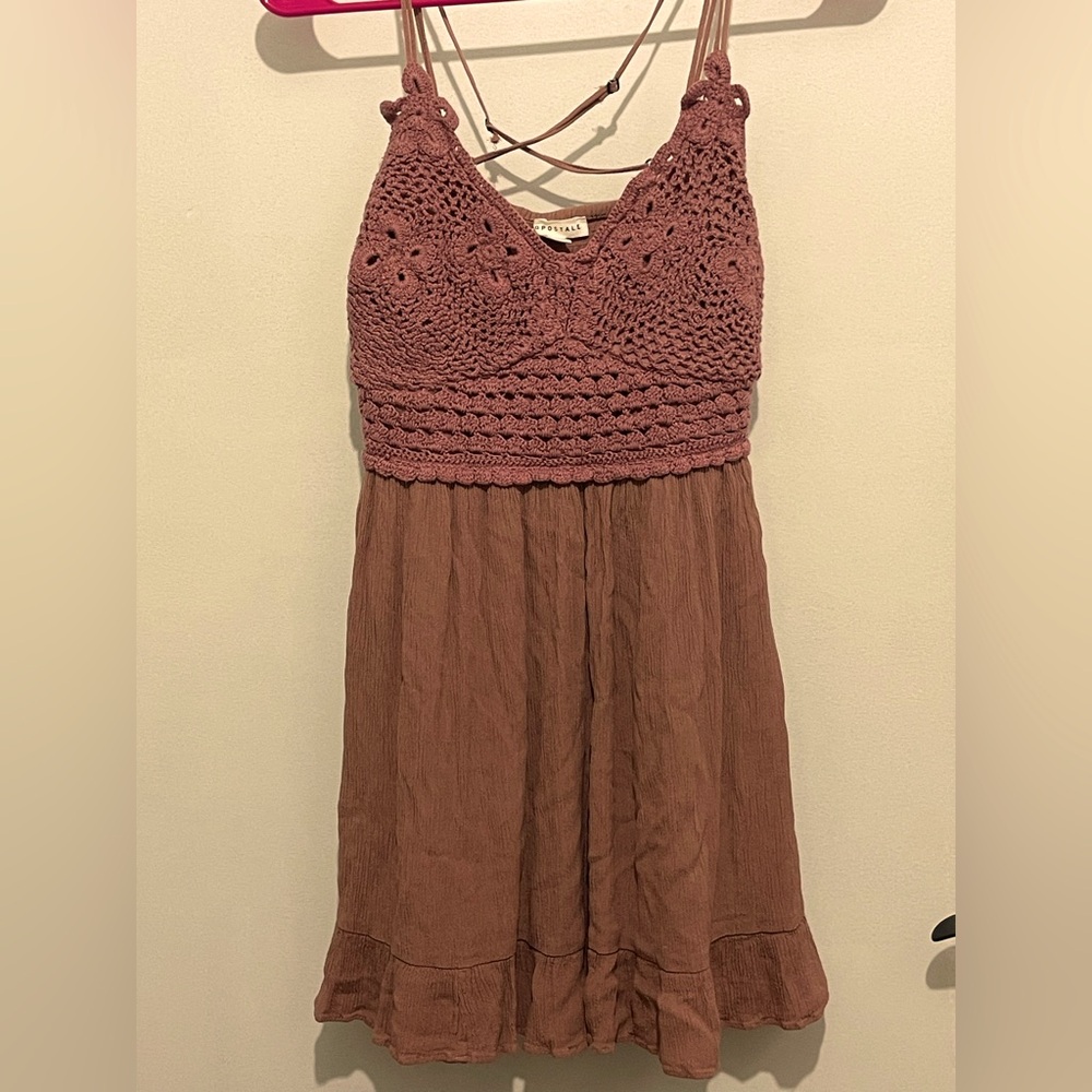 Mauve Crochet Top Dress